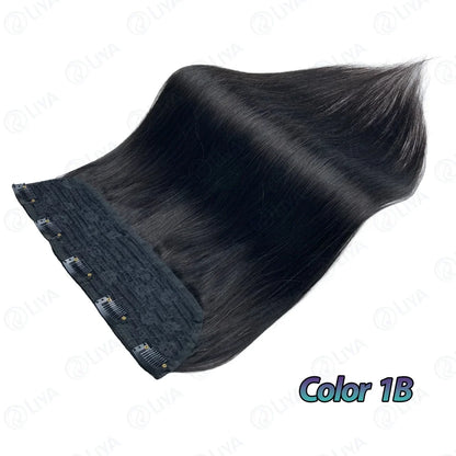 #6 Light Brown Bone Straight Clip In Hair Extensions 1 Piece 5 Clips Full Head One-Piece Clip In Human Hair Extensions 100G/Set