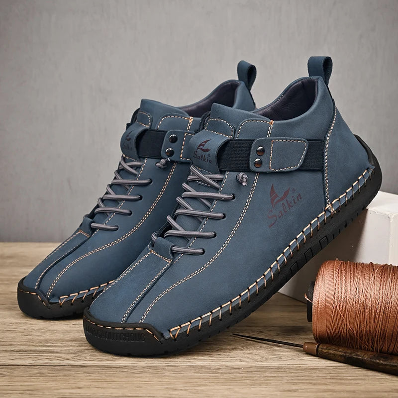 Neue handgemachte Leder-Freizeitschuhe für Herren 2025 Design Sneakers Herren atmungsaktive Lederschuhe Herren Stiefeletten Outdoor
