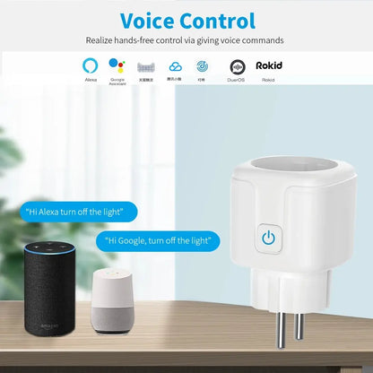 Tuya Wifi Smart Socket EU Stecker 16/20A Leistungsüberwachung Fernbedienung SmartLife APP Funktioniert mit Alexa Yandex Alice Google Assistant