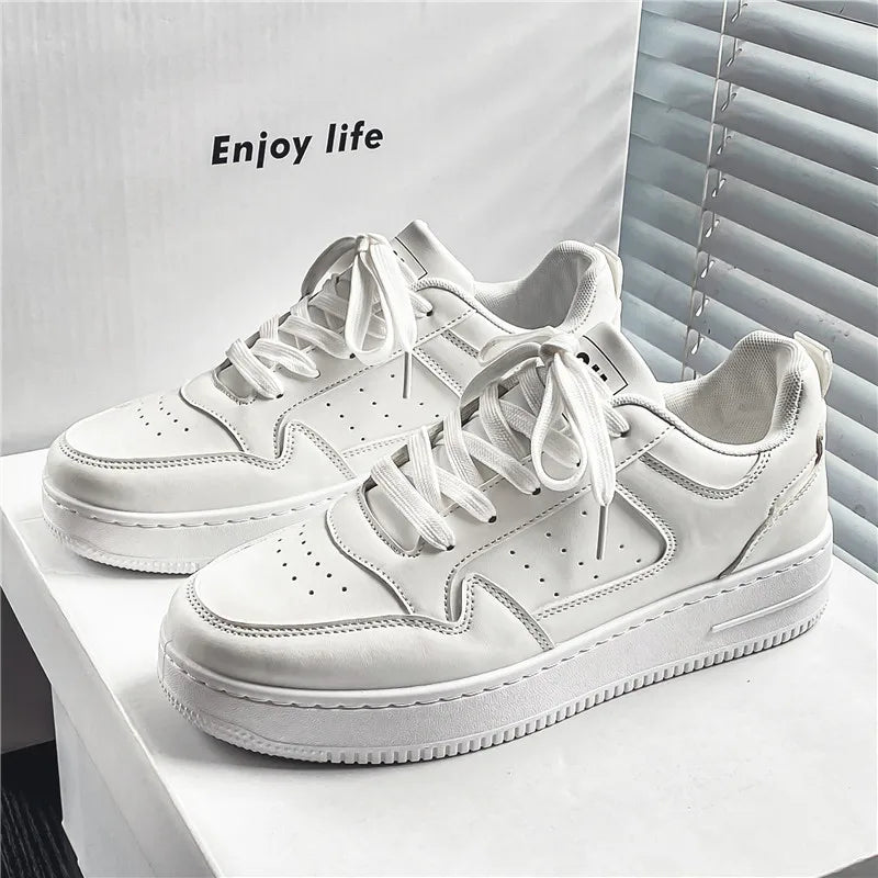 Spring and Summer Men's Shoes, New Breathable Sneakers, Men's Trendy and Versatile Thick-Soled White Shoes, Sports and Casual Shoes