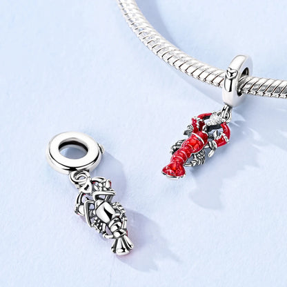Original 925 Sterling Silber Rote Charm Perlen Rotwein Chili Hantel Anhänger für Frauen Passend für DIY Armband Geburtstag Schmuck Geschenk