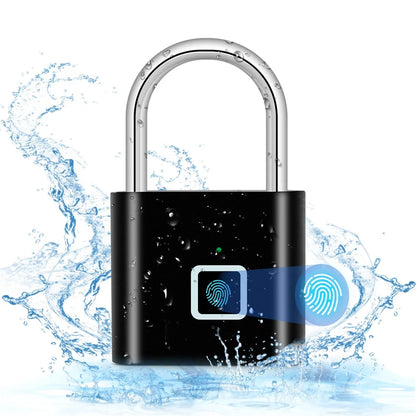KERUI Fingerabdruckschloss Schlüsselloses USB-Ladeschloss Intelligentes Vorhängeschloss Wasserdichtes Türschloss 0,2 Sek. Entsperren Tragbares Anti-Diebstahl-Vorhängeschloss Zink