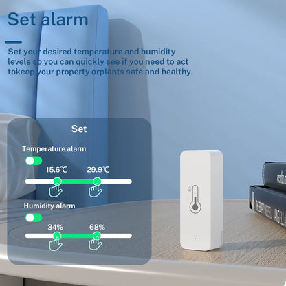 Tuya WLAN Temperatur-Feuchtigkeitssensor für Smart Home 2ER-PACK RightSitu APP Fernbedienung funktioniert mit SmartLife Yandex Alexa