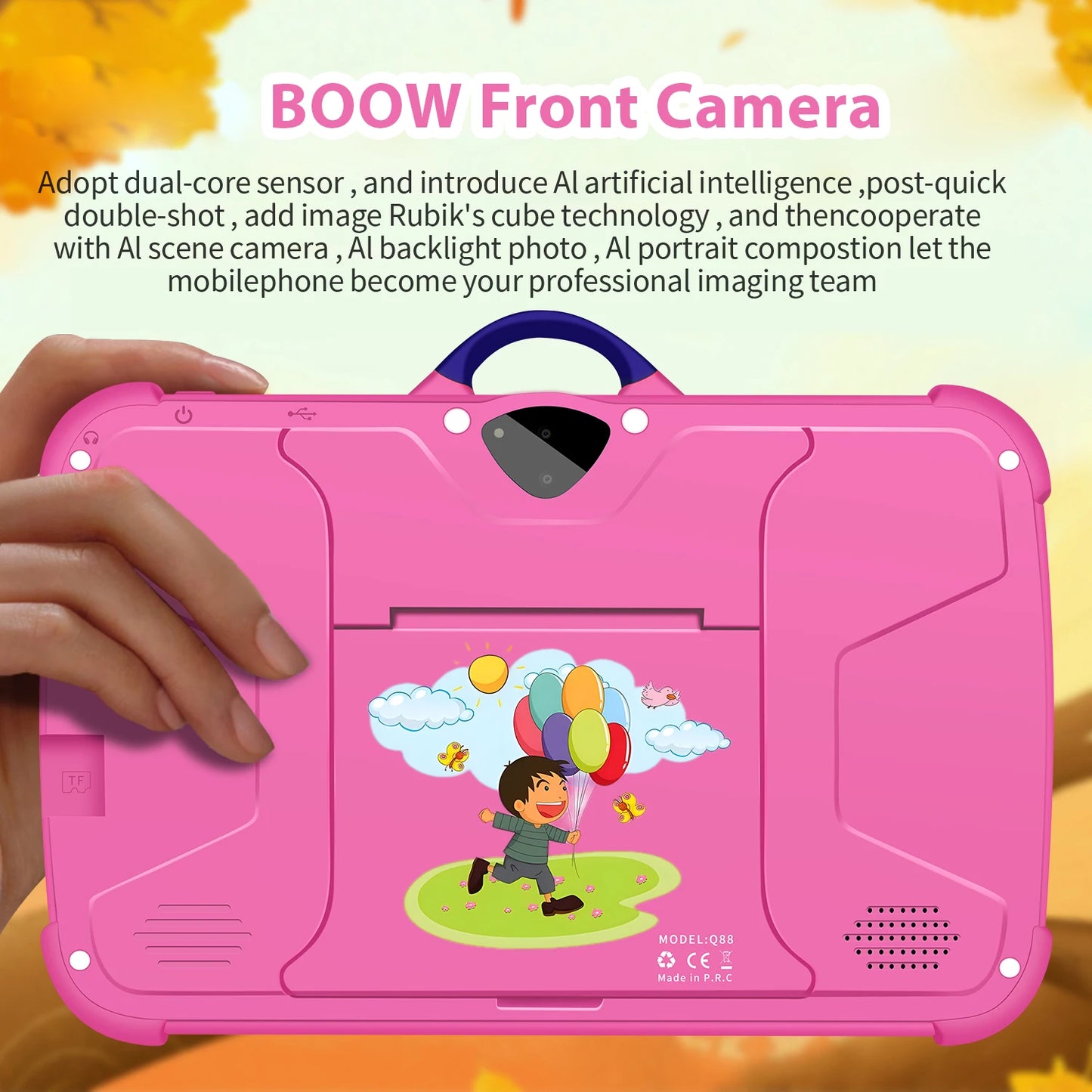 Neues Kinder-Tablet mit Cartoon-Motiv, 7 Zoll, Quad-Core-Prozessor, 4 GB RAM, 64 GB ROM, Android-Betriebssystem, Lernspiele, Geschenkidee für Kinder