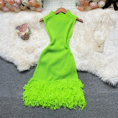 YuooMuoo Damenkleid 2026 Neue Sommermode Sexy durchbrochene Nähte ärmelloses Bodycon Partykleid Koreanische Damen Strand Vestidos