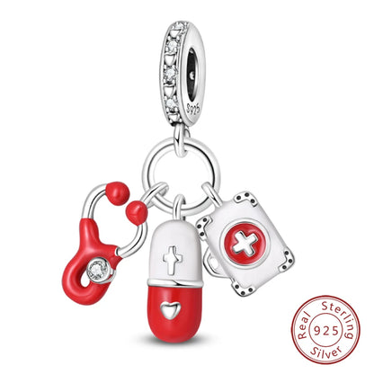 Original 925 Sterling Silber Rote Charm Perlen Rotwein Chili Hantel Anhänger für Frauen Passend für DIY Armband Geburtstag Schmuck Geschenk