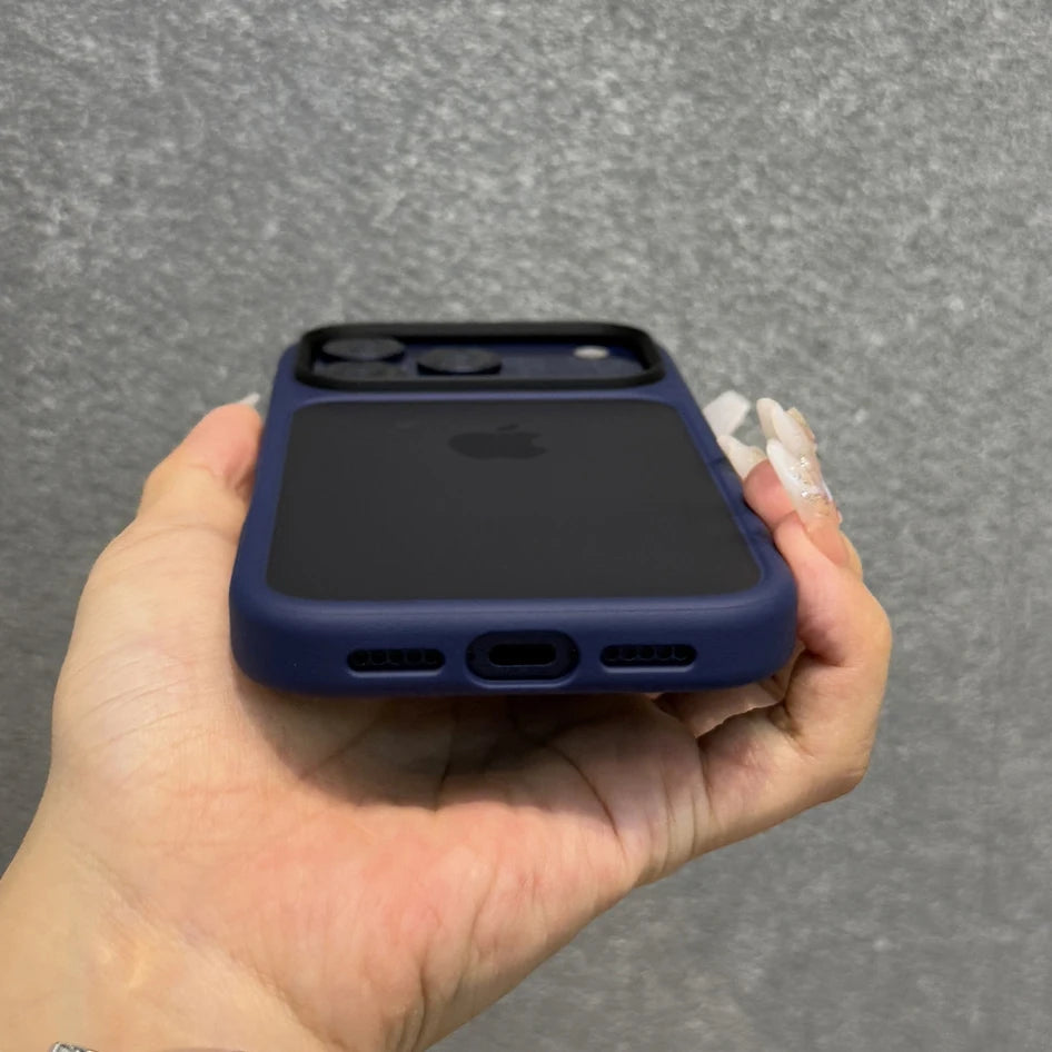 Luxury Orange Matte Transparent Phone Case For iPhone 17 18 Pro Max 17 18Pro Metal Buttons Skin Feel Shockproof Protective Cover