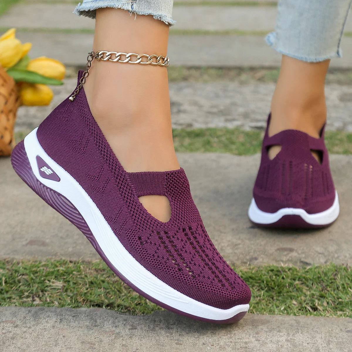 Damensommerschuhe - Freizeit-Sneaker, schlicht, für vier Jahreszeiten geeignet, leichte flache Damenschuhe, einfarbig, Ausverkauf mit kostenlosem Versand