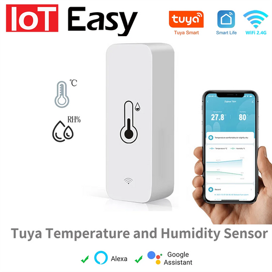 Tuya Smart WiFi Temperature Humidity Sensor Mini 2026 New Upgrade Compatible APP Remote Control Thermometer Hygrometer