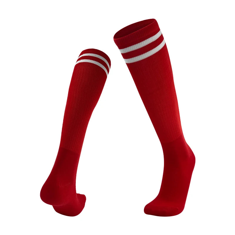 Kinder Fußballsocken Sport Rutschfeste Lange Schlauch Fußballstrümpfe Basketball Atmungsaktive Kniestrümpfe Gestreifte Jungen Mädchen Socken