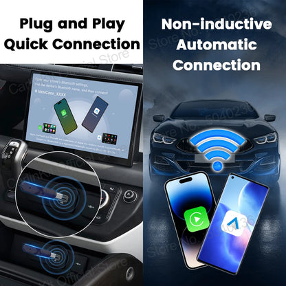 CarlinKit 5.0 Mini Ultra Wireless Adapter Kabelloses CarPlay Android Auto Für OEM-Fahrzeuge Plug and Play WiFi Bluetooth Auto-Verbindung