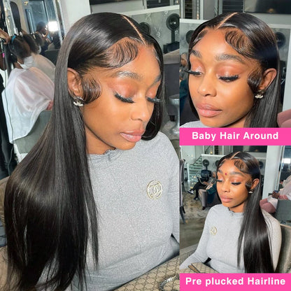 13x4 Knochenglatte Lace Front Perücke 13x6 HD Transparent Brasilianische 30 40 Zoll Echthaar Perücken für schwarze Frauen 360 Lace Frontal Perücke