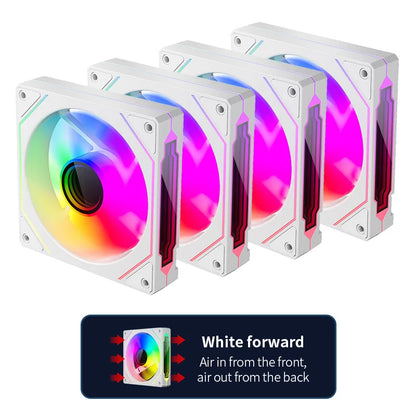 Teucer Infinite Mirror 120mm 5V 3Pin ARGB PC-Gehäuselüfter 12V 4Pin PWM 800-2000RPM 12cm Gehäuse-CPU-Wasserkühlungsventilator