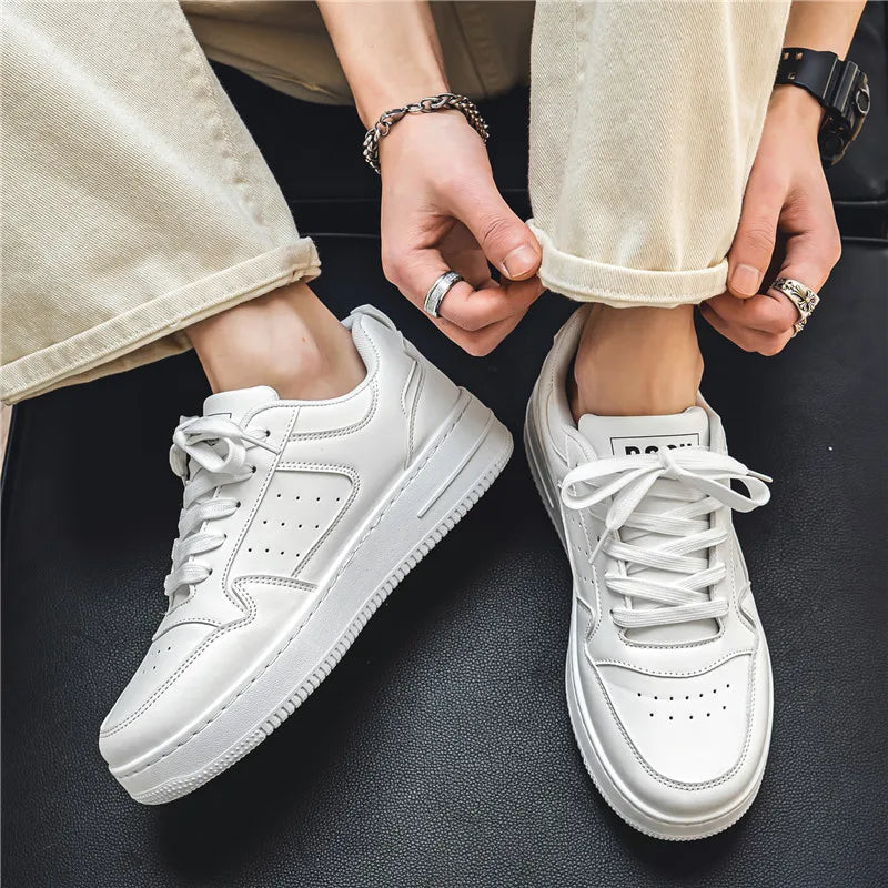 Spring and Summer Men's Shoes, New Breathable Sneakers, Men's Trendy and Versatile Thick-Soled White Shoes, Sports and Casual Shoes