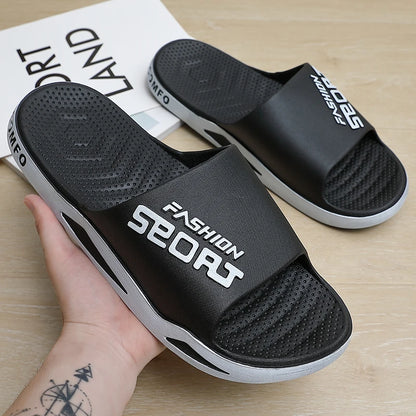 Herren Badeschuhe Große Größen Sommer Sport Stil Slides Anti-Rutsch Dicke Sohle Atmungsaktive Mode Slip-on Strand Freizeit Sandalen