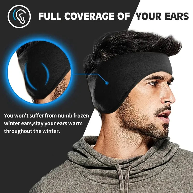 Warm Fleece Earmuffs Headband Soft Windproof Ear Warmer Unisex Outdoor Sports Headbands Ideal for Skiing Running Cycling
