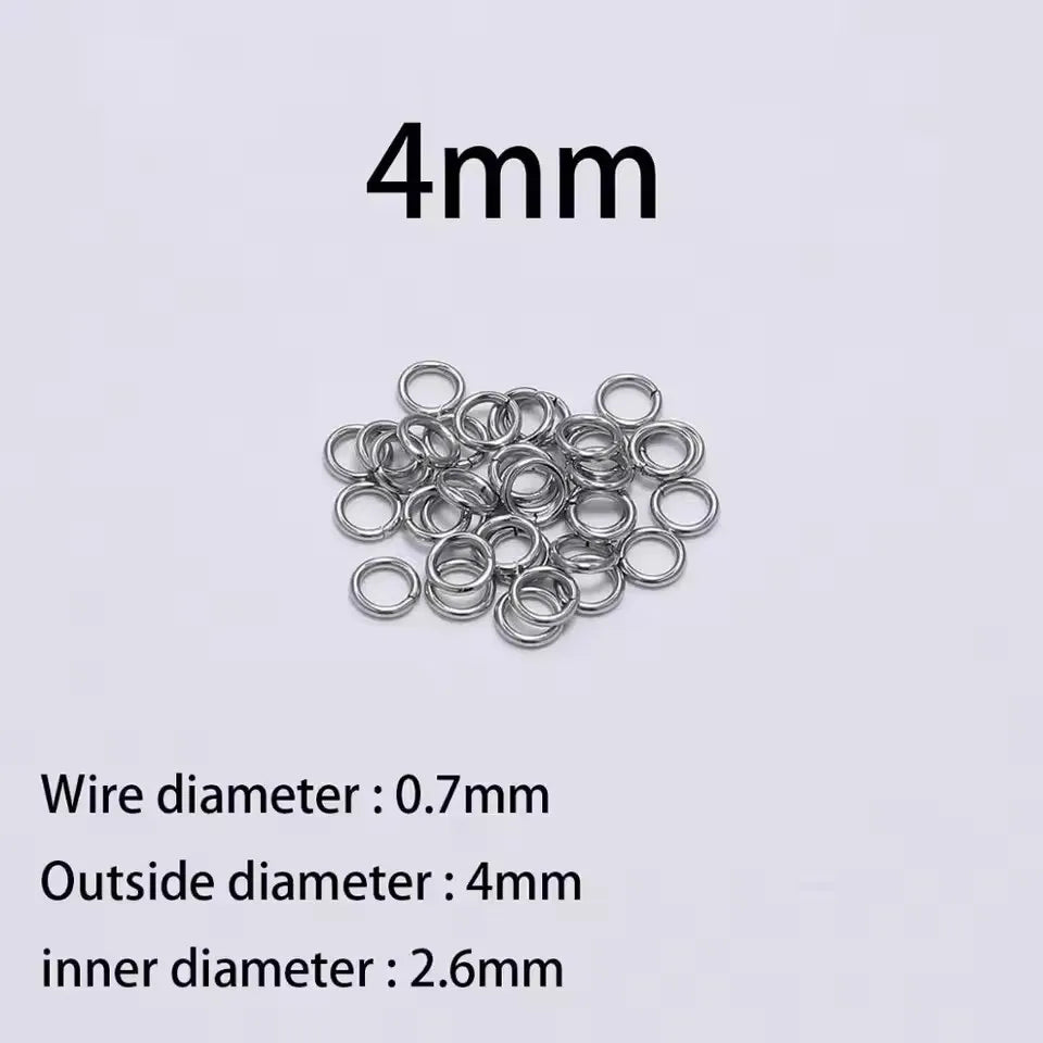 200 Stück 3-10mm Edelstahl Biegeringe Offene Einzelösen Jump Rings Verbinder für DIY Schmuckherstellung Zubehör