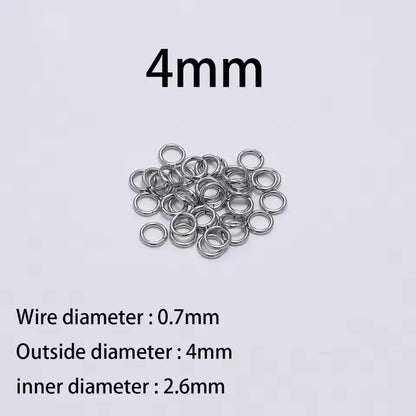 200 Stück 3-10mm Edelstahl Biegeringe Offene Einzelösen Jump Rings Verbinder für DIY Schmuckherstellung Zubehör