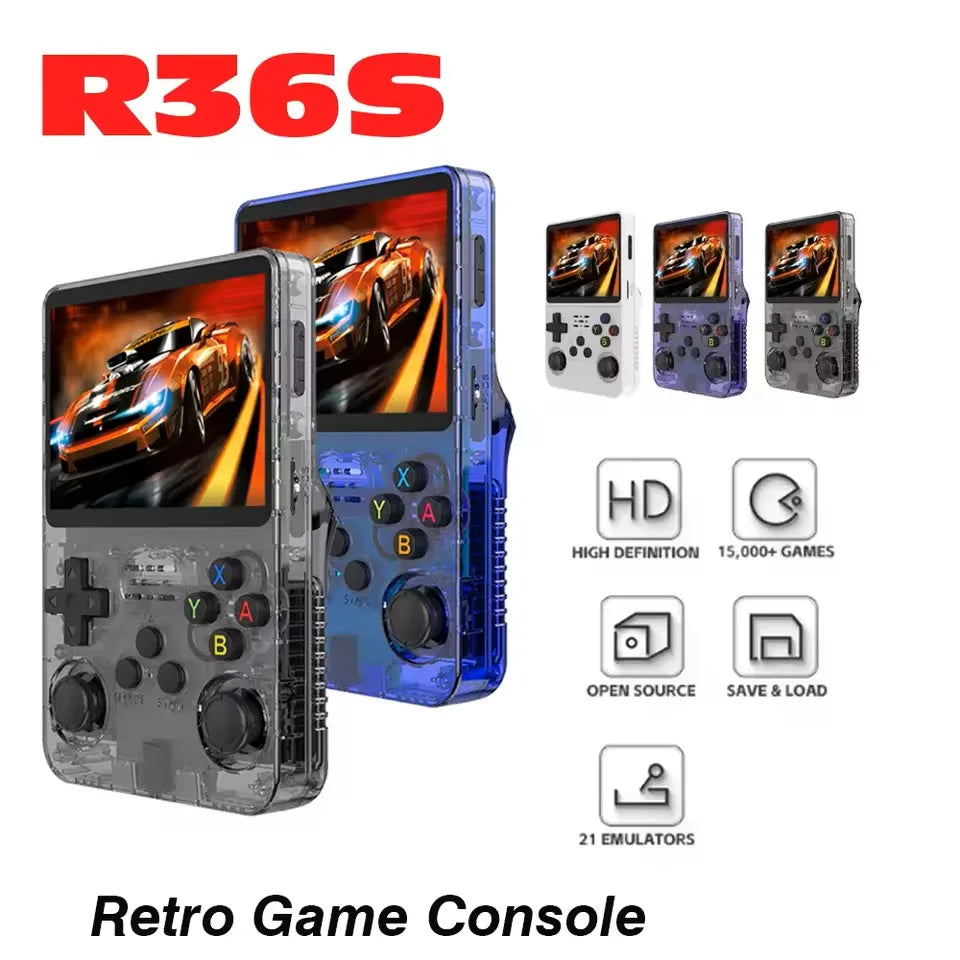 R36S Retro Handheld-Videospielkonsole Linux-System 3,5 Zoll IPS-Bildschirm 3000mAh Akku 64G/128G TF-Karte Vorinstallierte Spiele