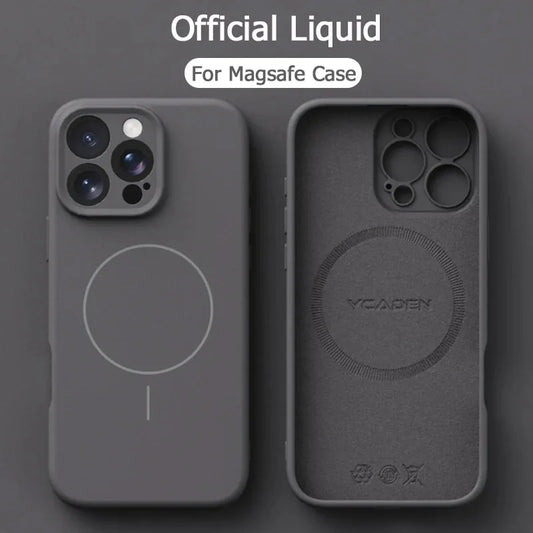 Magnetic Luxury Wireless Charge For Magsafe Phone Cases for iPhone 16 Plus 15 14 13 17 18 Pro Max Original Liquid Silicone Cover