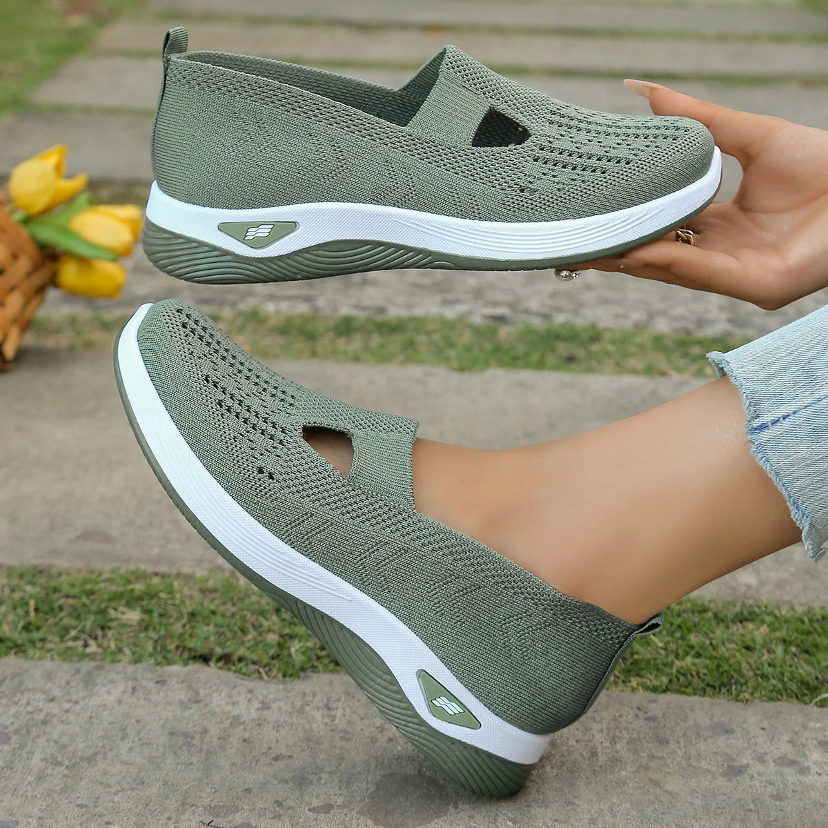 Damensommerschuhe - Freizeit-Sneaker, schlicht, für vier Jahreszeiten geeignet, leichte flache Damenschuhe, einfarbig, Ausverkauf mit kostenlosem Versand