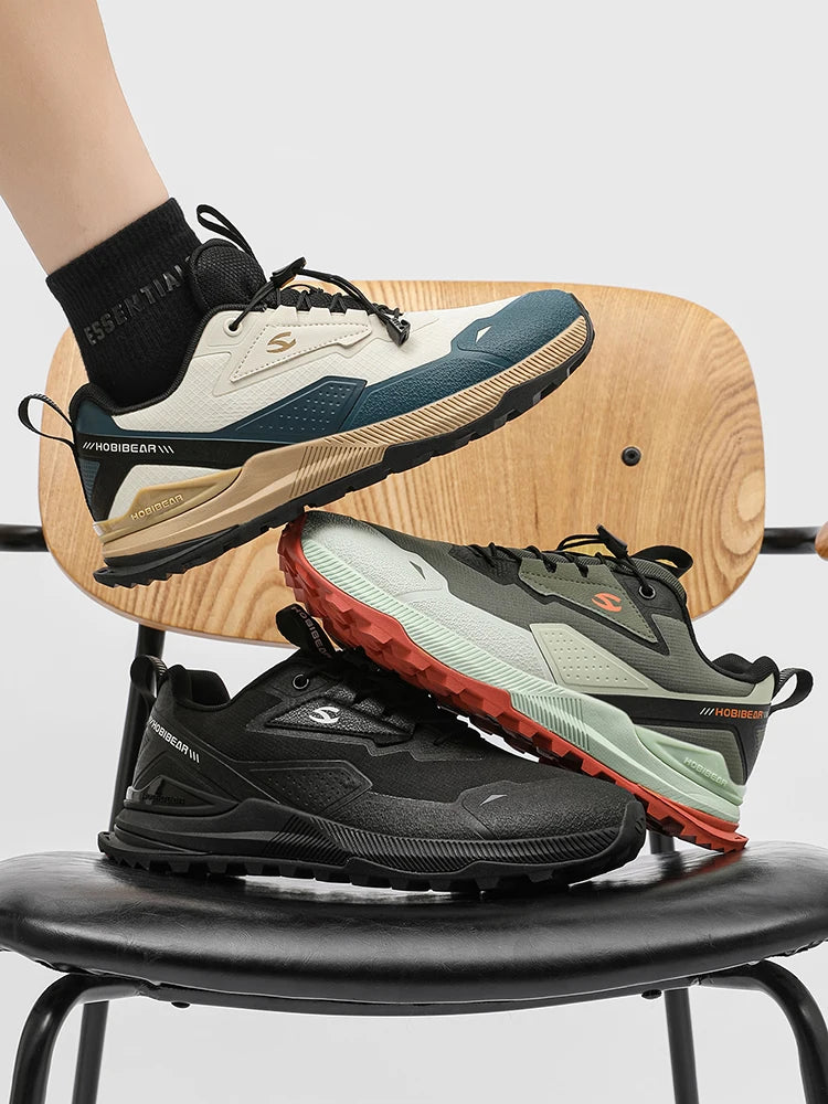 HOBIBEAR Wander- und Laufschuhe für Herren und Damen Elastisches Band Rutschfeste Sneaker Bequeme Outdoor-Reiseschuhe
