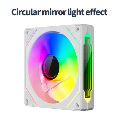 Teucer Infinite Mirror 120mm 5V 3Pin ARGB PC-Gehäuselüfter 12V 4Pin PWM 800-2000RPM 12cm Gehäuse-CPU-Wasserkühlungsventilator