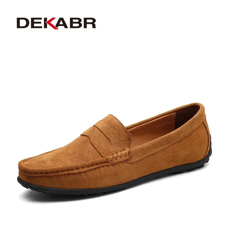DEKABR Brand Spring Summer Hot Sell Moccasins Men Loafers High Quality Genuine Leather Shoes Men Flats Lightweight Driving Shoes