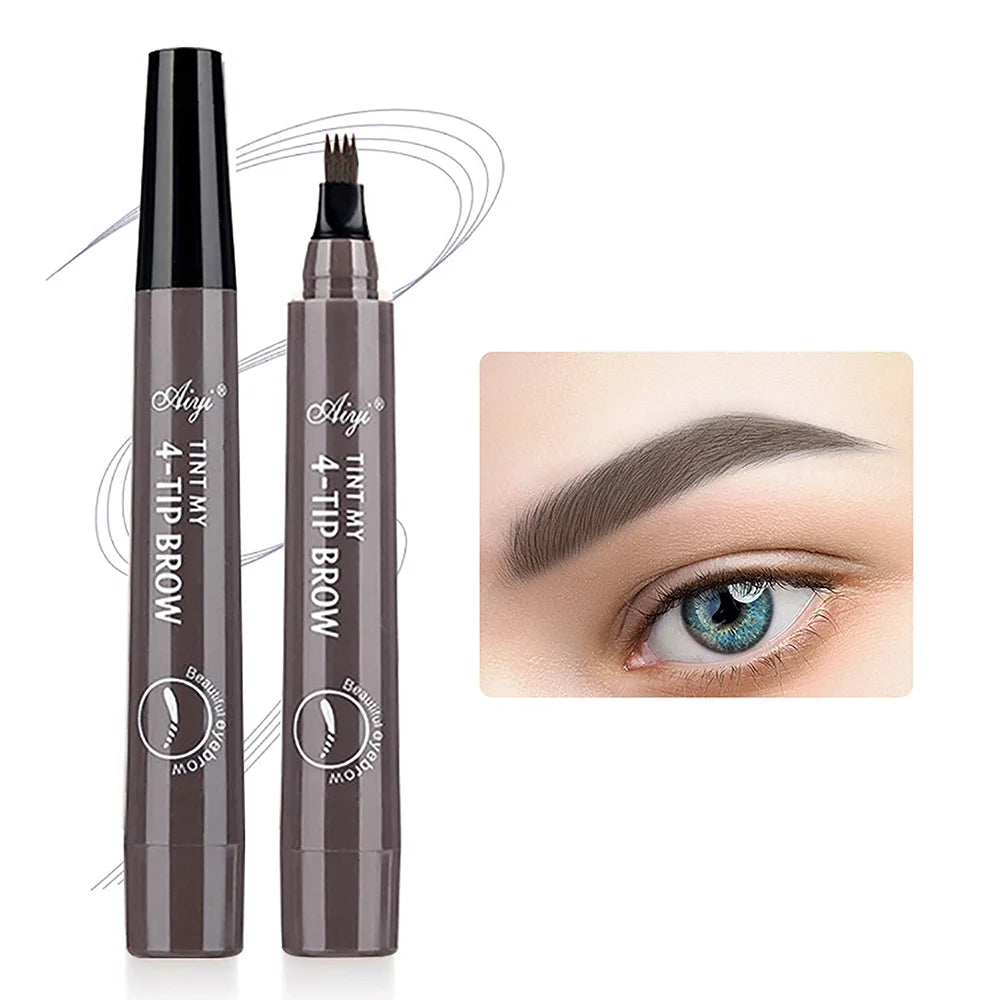 4-Zinken Microblading Augenbrauenstift wasserfester Augenbrauenstift natürliches lang anhaltendes Augenbrauen-Make-up in fünf Farben