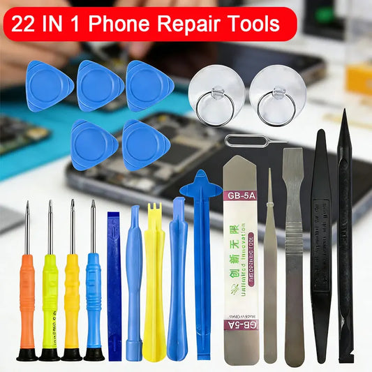 21 in 1 Mobile Phone Repair Tools Kit For Apple Android Samsung Set Screwdriver Combination Skid Multi Function Disassembly Kit