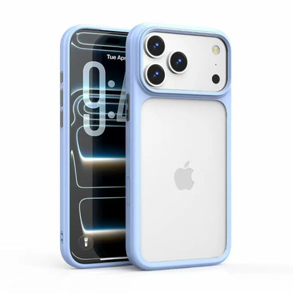 Luxury Orange Matte Transparent Phone Case For iPhone 17 18 Pro Max 17 18Pro Metal Buttons Skin Feel Shockproof Protective Cover
