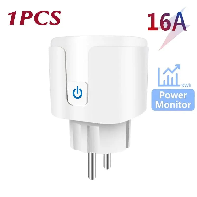 Tuya Wifi Smart Socket EU Stecker 16/20A Leistungsüberwachung Fernbedienung SmartLife APP Funktioniert mit Alexa Yandex Alice Google Assistant
