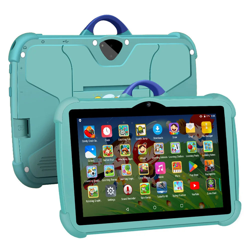 7-Zoll-Kinder-Tablet-PC mit Android 13, Quad-Core-Prozessor, 4 GB RAM, 64 GB ROM – ideal zum Lernen und für Bildungszwecke. Preiswert und einfach im Design.