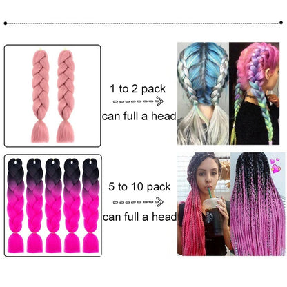 24Inch Synthetic Long Box Jumbo Braiding Hair Extensions Yaki Straight Texture for Women  Dreadlocks