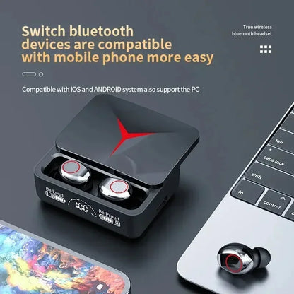 VIKEFON M90 TWS Bluetooth 5.3 Kopfhörer Kabellose Ohrhörer Touch-Steuerung Gaming-Headsets HIFI Stereo Geräuschunterdrückung mit Mikrofon