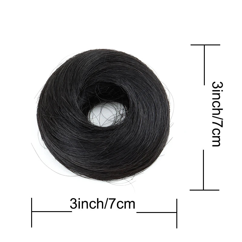 Synthetic Messy Bun Hair Piece Chignon Extension Mini Rubber Band Hair Bun Scrunchies Donut Hair Accessory Easy to Wear