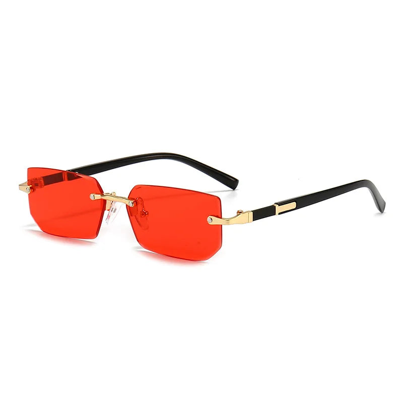 Clearance_Rimless Sunglasses Rectangle Fashion Popular Women Men Shades Small Square Sun Glasses For Female Male Summer Travelin