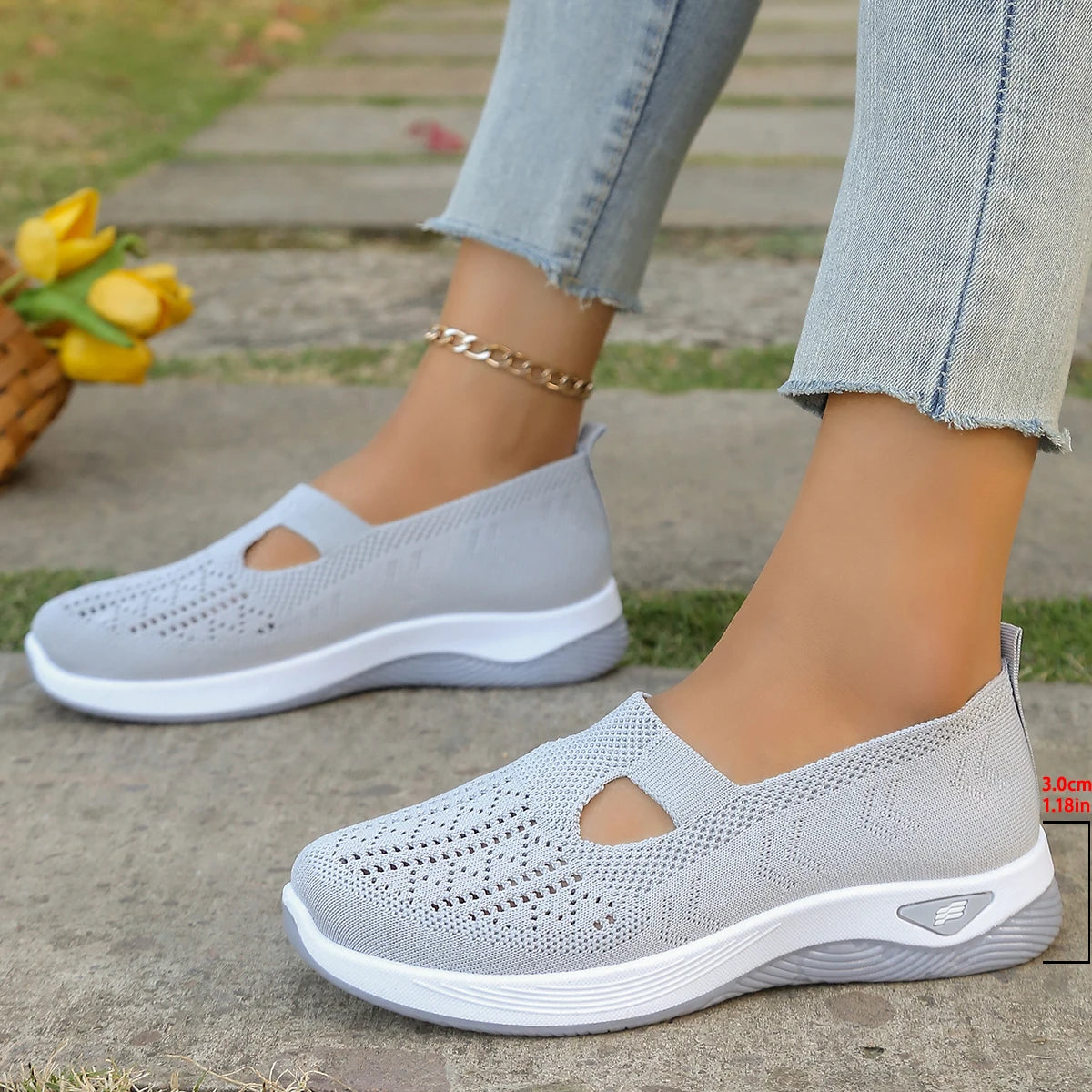 Damensommerschuhe - Freizeit-Sneaker, schlicht, für vier Jahreszeiten geeignet, leichte flache Damenschuhe, einfarbig, Ausverkauf mit kostenlosem Versand