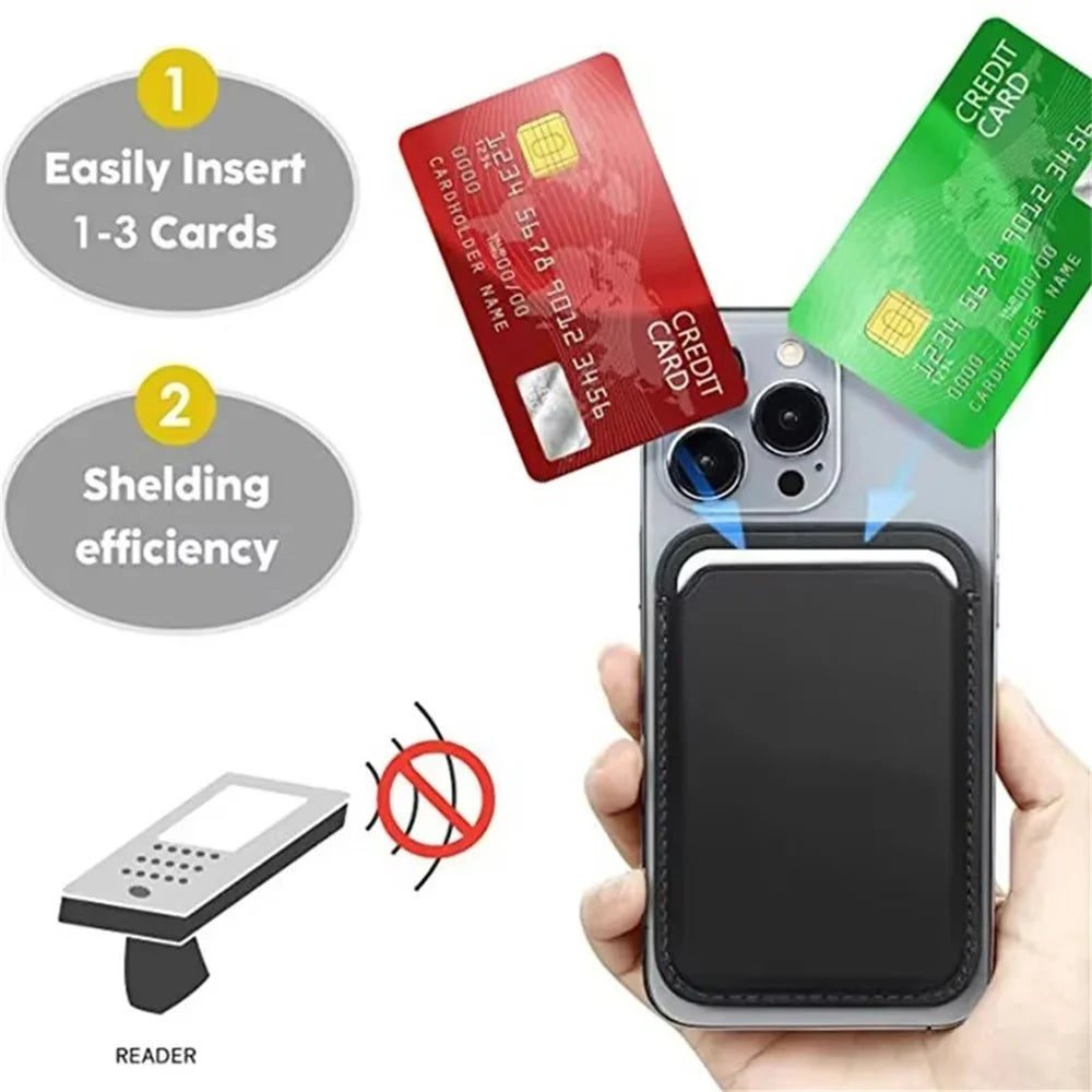 Leather Wallet Case Magnetic Card Holder Macsafe Phone Stand for Magsafe iPhone 15 14 13 Pro Max Safe Support Telephone Bracket