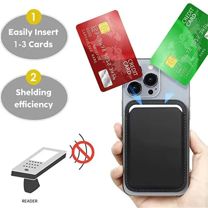 Leather Wallet Case Magnetic Card Holder Macsafe Phone Stand for Magsafe iPhone 15 14 13 Pro Max Safe Support Telephone Bracket