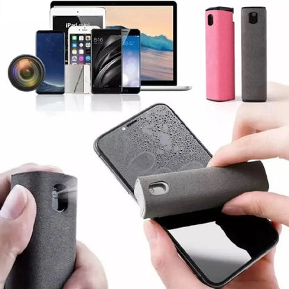2-in-1 Handy Displayreiniger Spray Tragbarer Tablet-Telefon-Touchscreen-Reiniger Mikrofasertuch-Set Glas Mini-Reinigungs-Artefakt