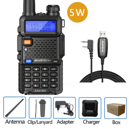Baofeng Walkie Talkie UV 5R 5W 8W Dual Band Ham Zwei-Wege-Funkgerät Vhf Uhf FM Radio Handheld Transceiver Jagd 16KM