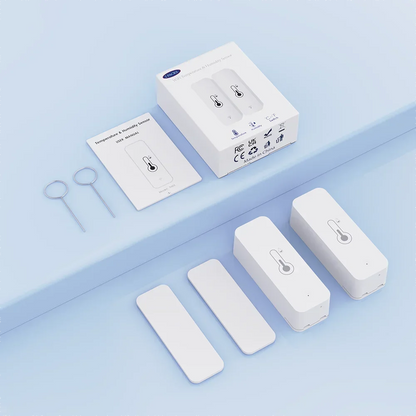 Tuya WLAN Temperatur-Feuchtigkeitssensor für Smart Home 2ER-PACK RightSitu APP Fernbedienung funktioniert mit SmartLife Yandex Alexa
