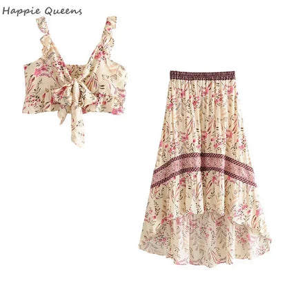 Boho Queens  Women Hollow Out Sexy Beach Dress Bohemian Lady Short Sleeve High-Low Rayon Summer Boho Dresses Robe
