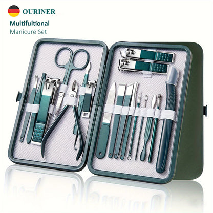 Professionelles 7/10/12/18-teiliges Nagelpflegeset aus Edelstahl Maniküre & Pediküre Set Nagelknipser Set mit Reiseetui