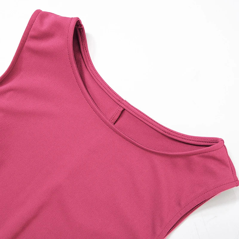 Damenkleid Ärmellos Strick Schmal A-Linie Weiblich Rundhals Ärmellos Minikleider Etui 2024 Sommer Kleidung Streetwear Y2K Qtraf2411