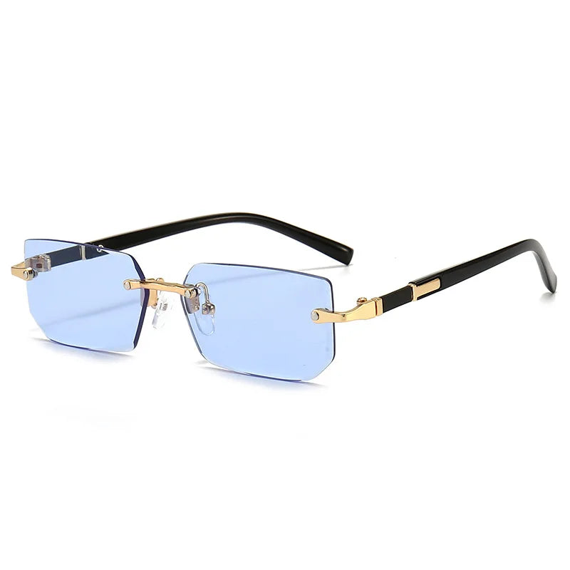 Clearance_Rimless Sunglasses Rectangle Fashion Popular Women Men Shades Small Square Sun Glasses For Female Male Summer Travelin