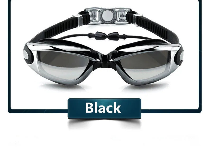 Schwimmbrille Erwachsene Poolbrille Anti-Beschlag Männer Frauen UV-Schutz Optisch Wasserdichte Schwimmbrille mit Ohrstöpseln