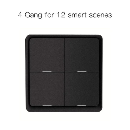 MOES 4-fach Tuya ZigBee Wireless 12-Szenen-Schalter Taster Batteriebetrieben Automatisierungsszenario für Tuya Geräte