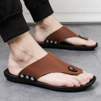 MAEDEF Neue Sandalen Schuhe Herren Sommer Herren Flip Flops Hochwertige Strandsandalen Anti-Rutsch Zapatos Hombre Freizeitschuhe Herren Pantoffeln